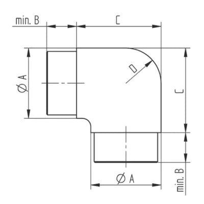 Eckbogen 90° | Edelstahl V2A geschliffen