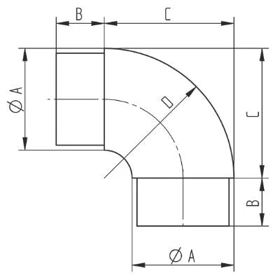 Rundbogen 90° | Edelstahl V2A geschliffen
