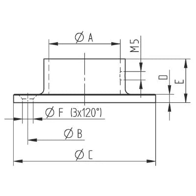 Wandflansch | Edelstahl V2A geschliffen