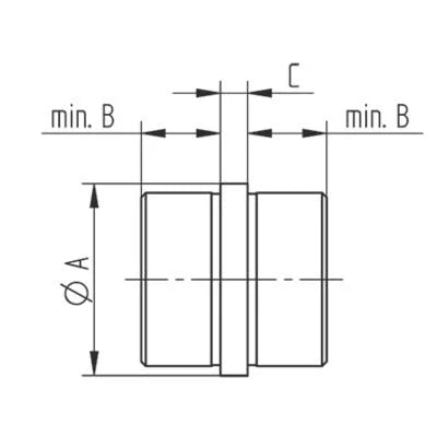 Verbindungsmuffe 180° | Edelstahl V2A geschliffen