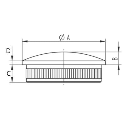 Runde Rohrkappe | Edelstahl V2A geschliffen
