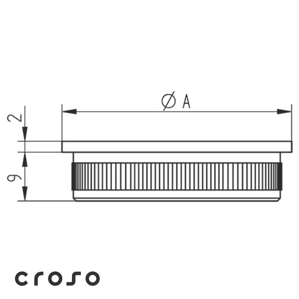 Flache Rohrkappe | Edelstahl V2A geschliffen
