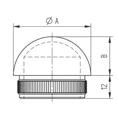 Halbkugel Rohrkappe | Edelstahl V2A geschliffen