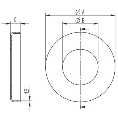 Rosette | Edelstahl V2A geschliffen