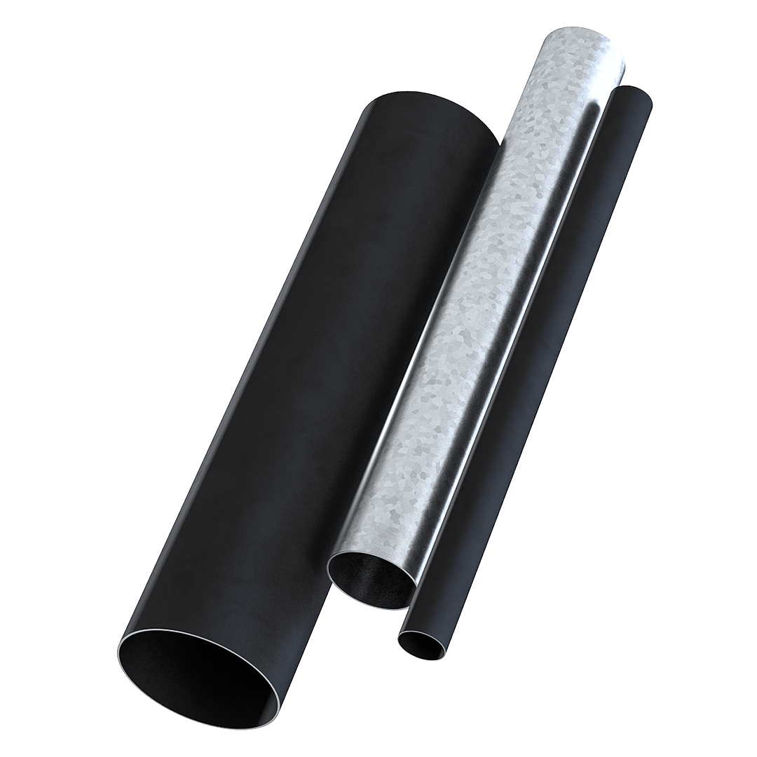 stahl und verzinkte rundrohre