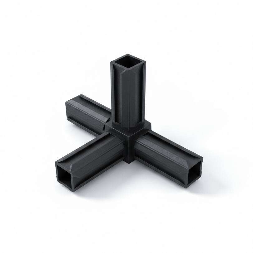 T-Stück mit einem Abgang | Rohrverbinder für Quadratrohre